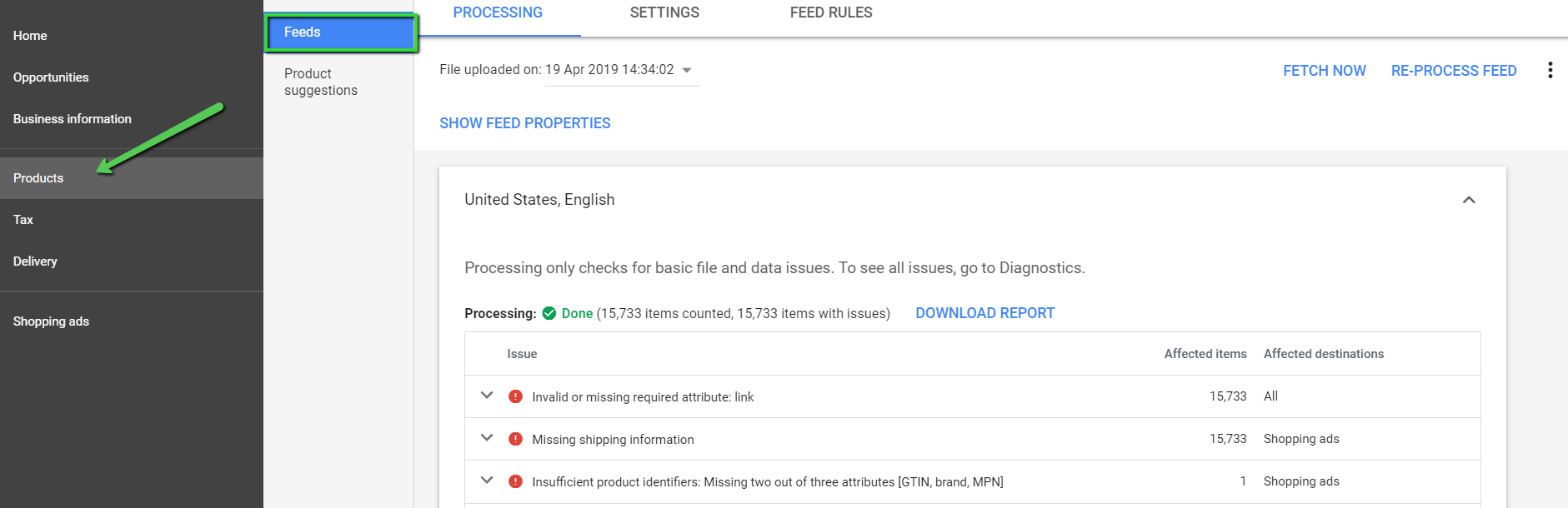 merchant-center-feed-upload-report